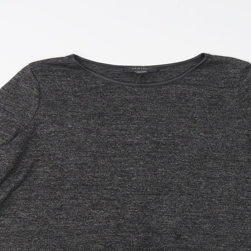 Primark Womens Grey  Polyester Basic Blouse Size L Crew Neck