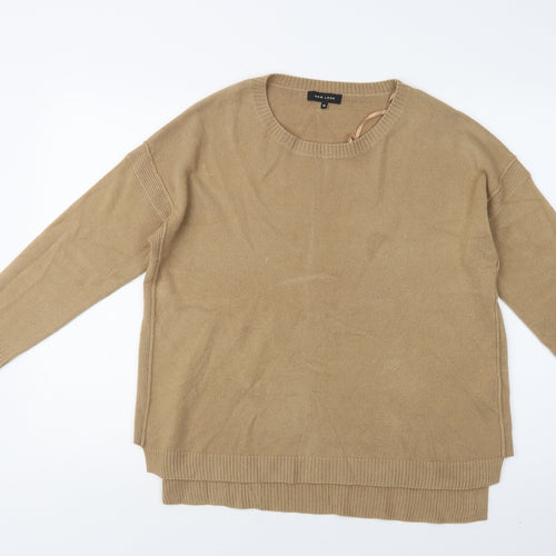 New Look Womens Beige Crew Neck  Acrylic Pullover Jumper Size M