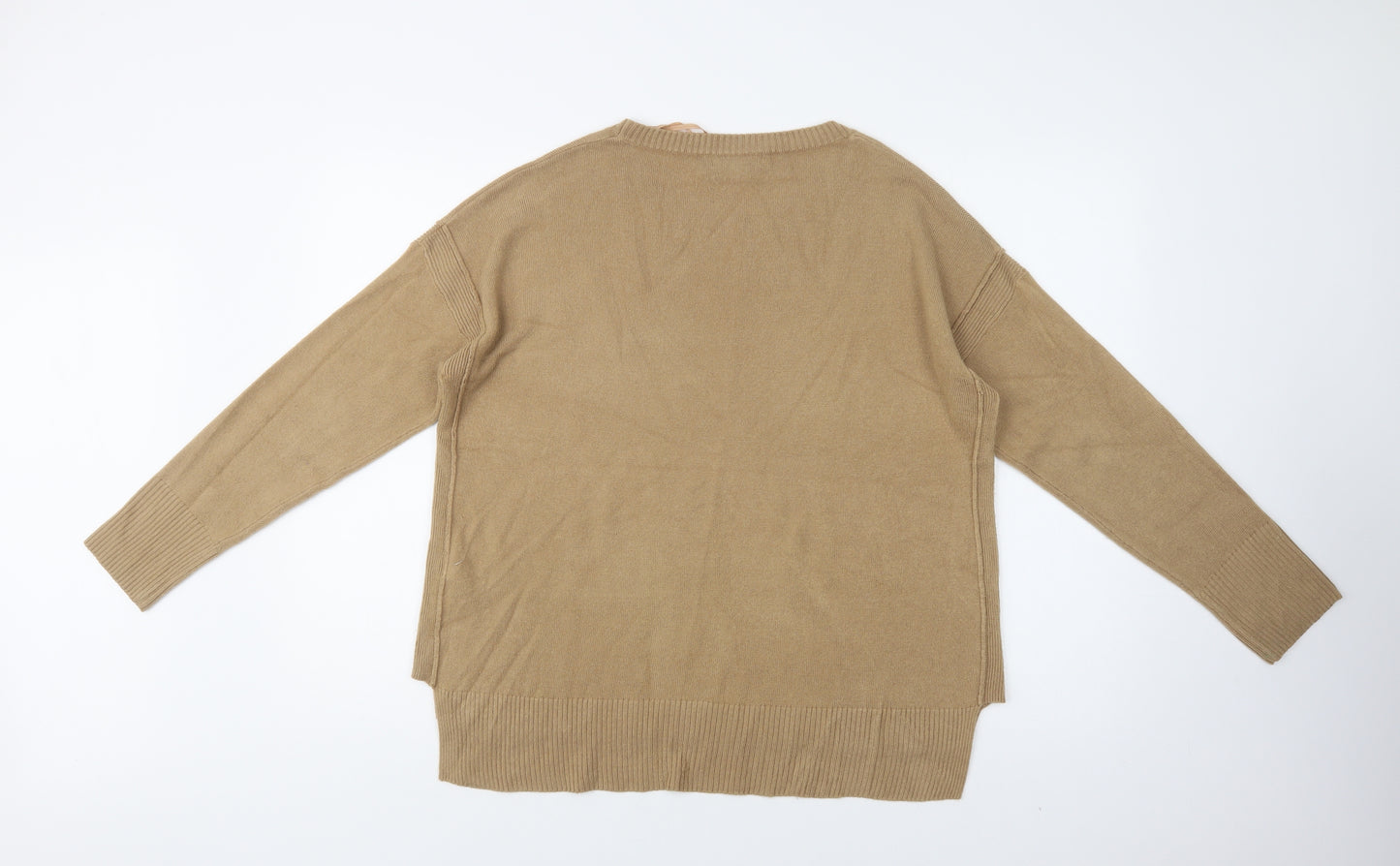 New Look Womens Beige Crew Neck  Acrylic Pullover Jumper Size M