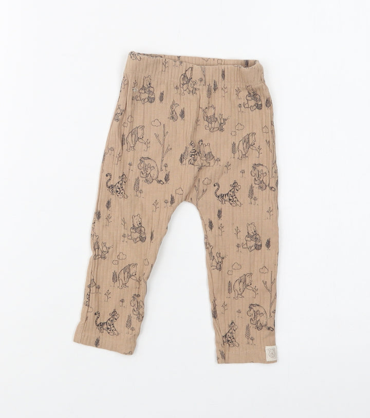 George Baby Beige Geometric Cotton Jogger Leggings Size 9-12 Months - Winnie the Pooh