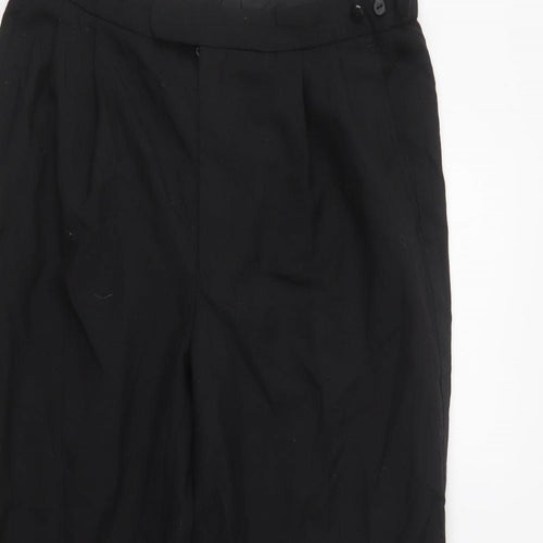 M&S Mens Black  Polyester Dress Pants Trousers Size 34 L29 in Regular Hook & Loop