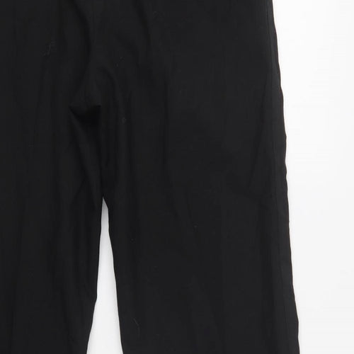 M&S Mens Black  Polyester Dress Pants Trousers Size 34 L29 in Regular Hook & Loop