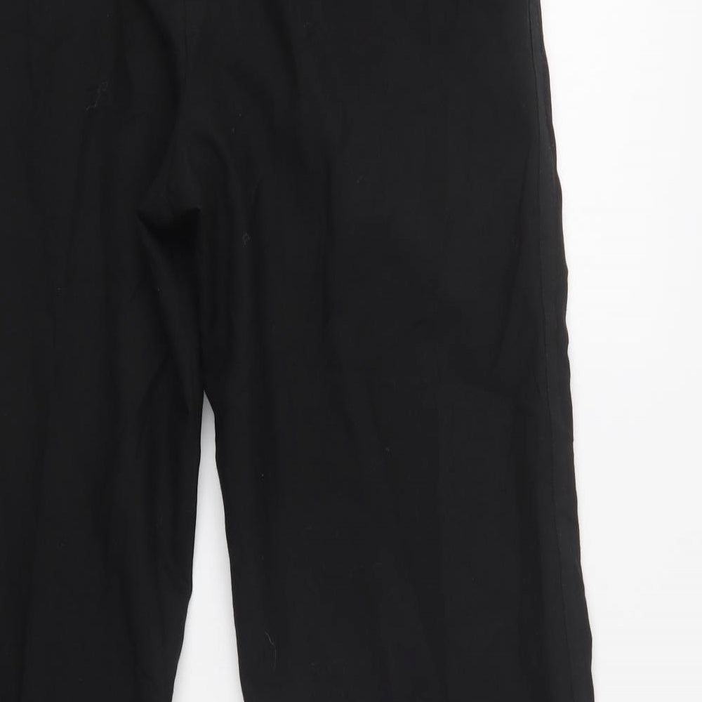 M&S Mens Black  Polyester Dress Pants Trousers Size 34 L29 in Regular Hook & Loop