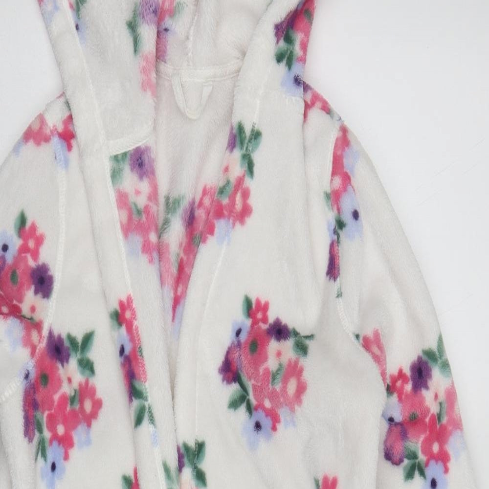 Marks and Spencer Girls Multicoloured Floral Polyester Kimono Robe Size 9-10 Years  Tie