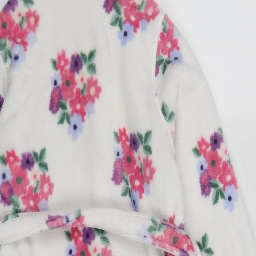 Marks and Spencer Girls Multicoloured Floral Polyester Kimono Robe Size 9-10 Years  Tie