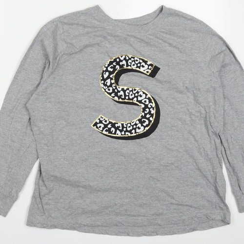 Preworn Womens Grey  Cotton Pullover Sweatshirt Size 16  Pullover - S