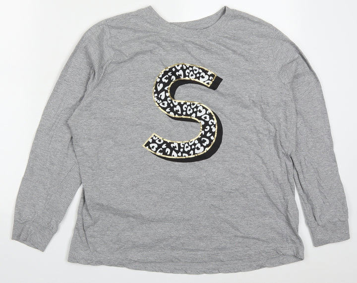 Preworn Womens Grey Cotton Pullover Sweatshirt Size 16 Pullover - S