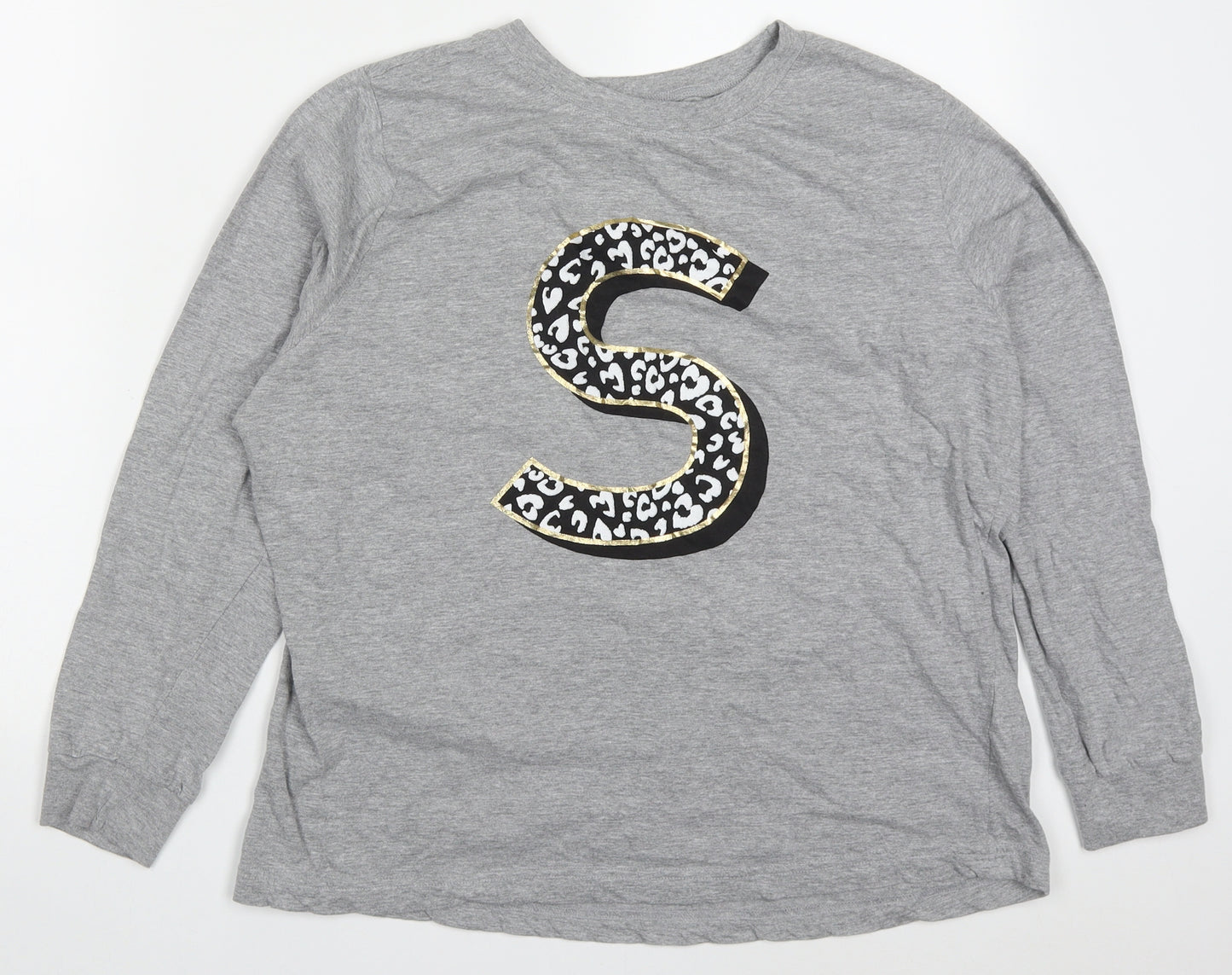 Preworn Womens Grey  Cotton Pullover Sweatshirt Size 16  Pullover - S