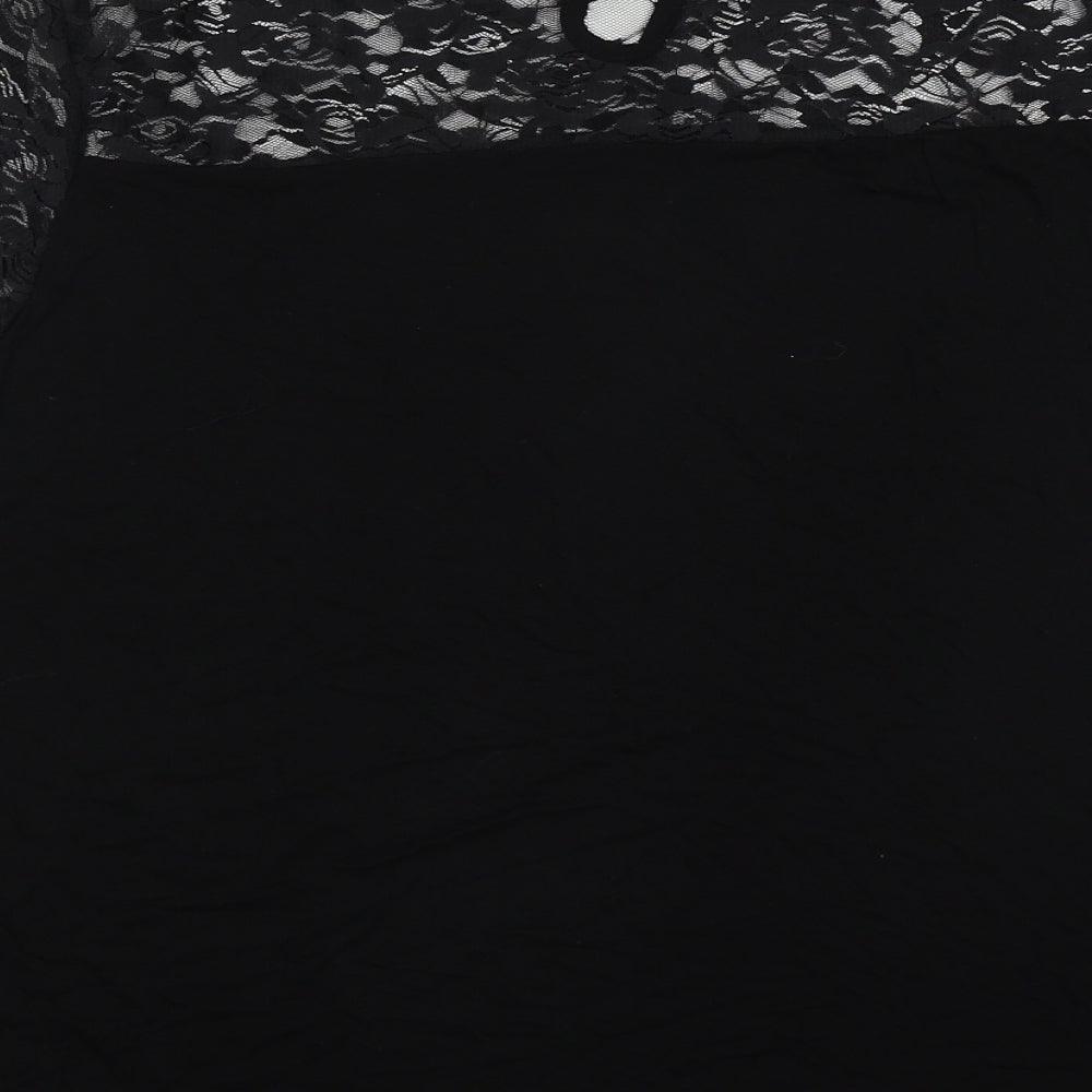 Studio Womens Black  Viscose Basic T-Shirt Size 16 Round Neck