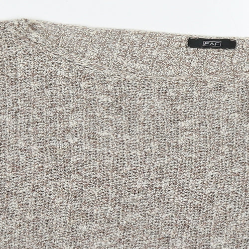 F&F Womens Beige Round Neck  Cotton Pullover Jumper Size 18