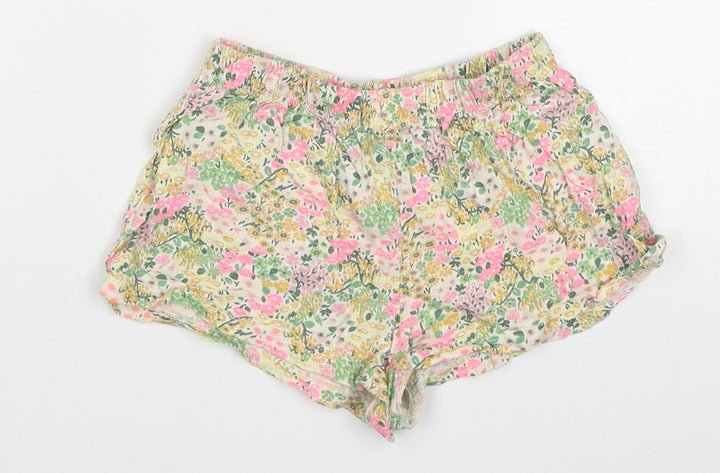 NEXT Girls Multicoloured Floral Cotton Sweat Shorts Size 4-5 Years Regular