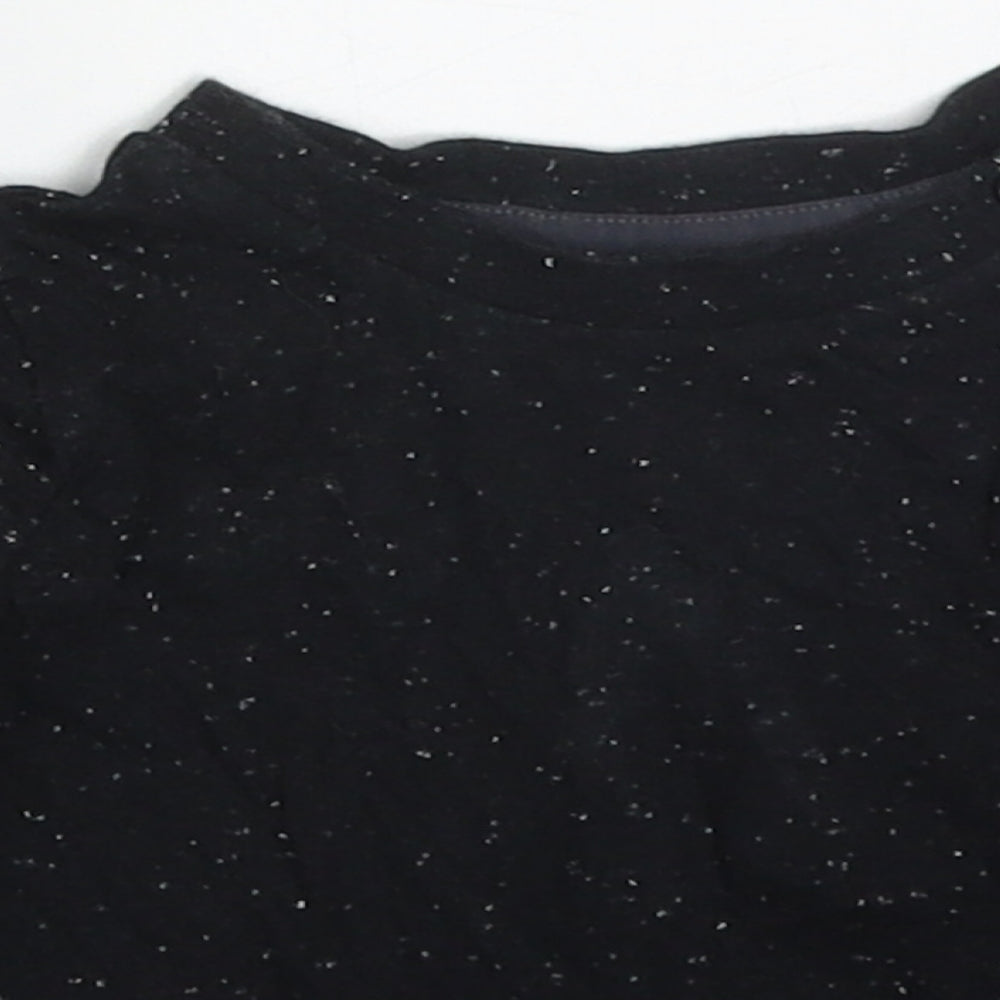 F&F Boys Black  Cotton Basic T-Shirt Size 3-6 Months Crew Neck Pullover