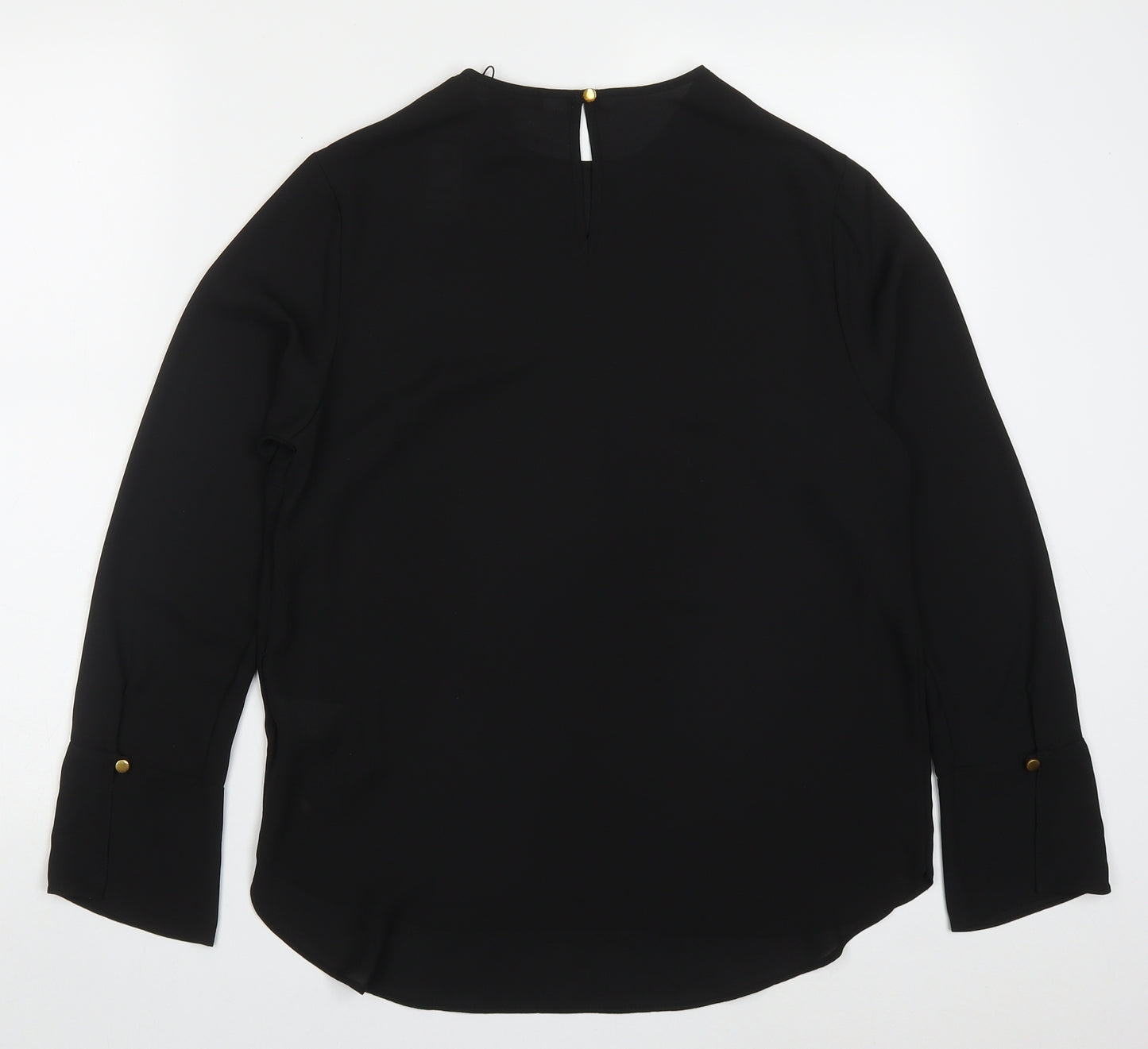 Primark Womens Black  Polyester Basic Blouse Size 10 Round Neck