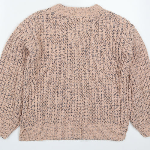 Papaya Womens Pink Round Neck  Polyester Pullover Jumper Size S