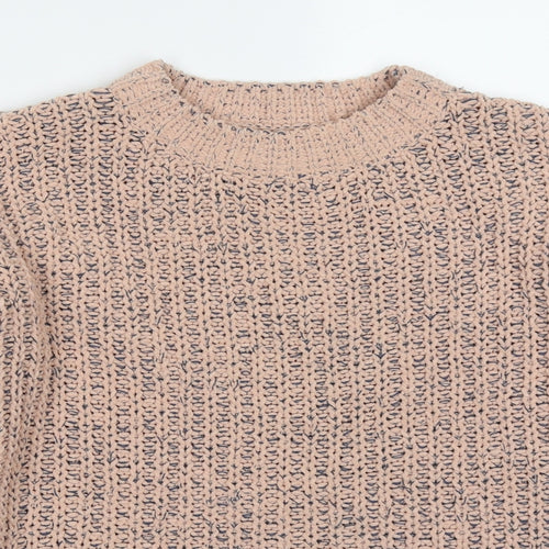 Papaya Womens Pink Round Neck  Polyester Pullover Jumper Size S