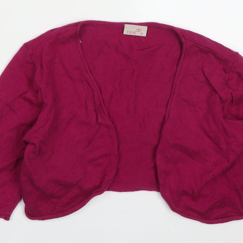 NEXT Girls Pink V-Neck  Cotton Cardigan Jumper Size 12 Years