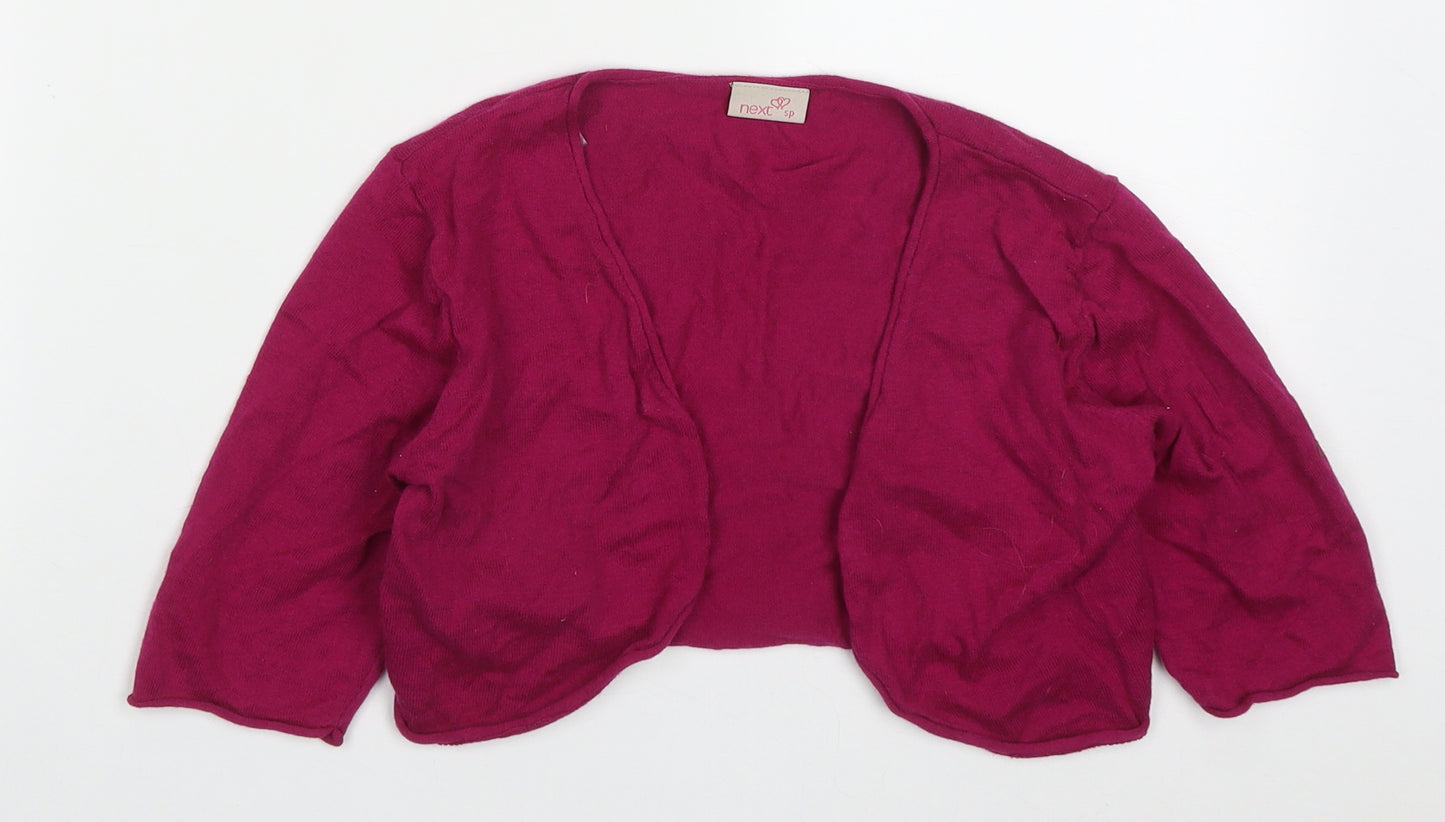 NEXT Girls Pink V-Neck  Cotton Cardigan Jumper Size 12 Years