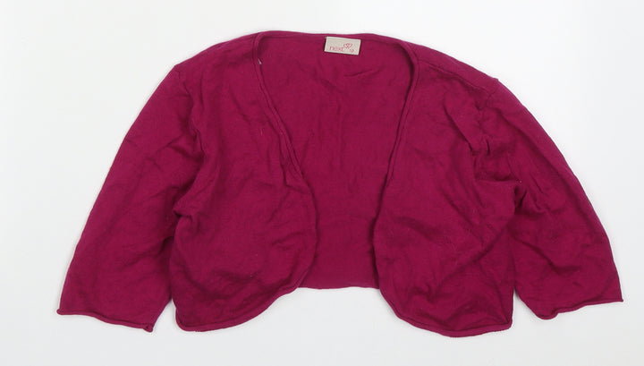 NEXT Girls Pink V-Neck  Cotton Cardigan Jumper Size 12 Years