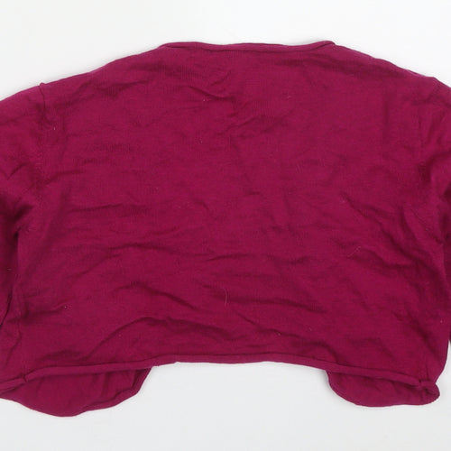 NEXT Girls Pink V-Neck  Cotton Cardigan Jumper Size 12 Years