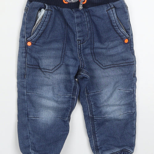 George Boys Blue  Cotton Capri Jeans Size 12-18 Months  Drawstring