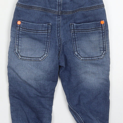 George Boys Blue  Cotton Capri Jeans Size 12-18 Months  Drawstring
