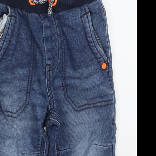 George Boys Blue  Cotton Capri Jeans Size 12-18 Months  Drawstring