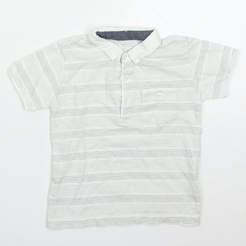 Matalan Boys Green Striped Cotton Basic Polo Size 18-24 Months Collared Pullover