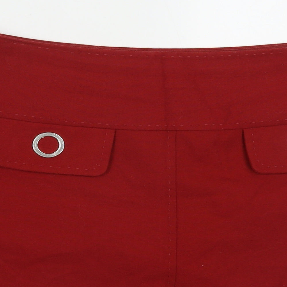 Marks and Spencer Womens Red  Polyester A-Line Skirt Size 12   Zip