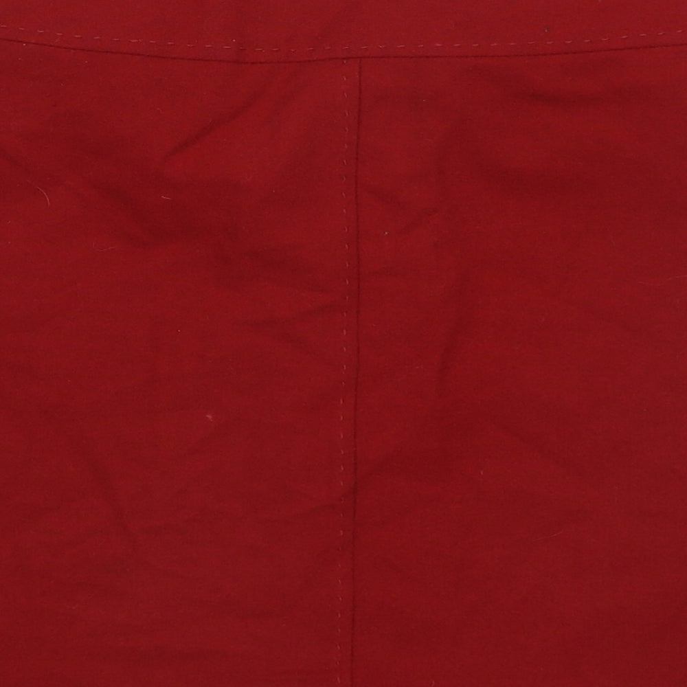 Marks and Spencer Womens Red  Polyester A-Line Skirt Size 12   Zip