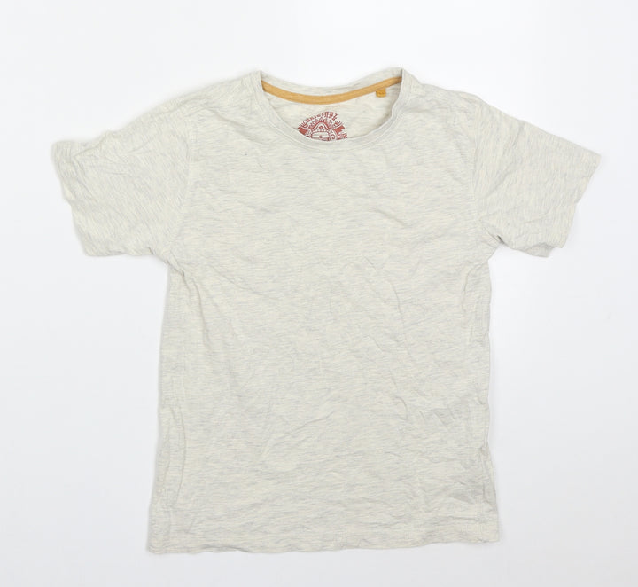 TU Boys Beige  Cotton Basic T-Shirt Size 8 Years Crew Neck Pullover