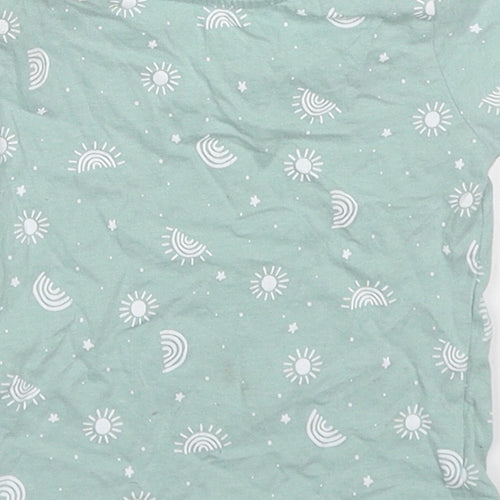 Primark Baby Green  Cotton Basic T-Shirt Size 3-6 Months Crew Neck Pullover - Rainbows and Suns