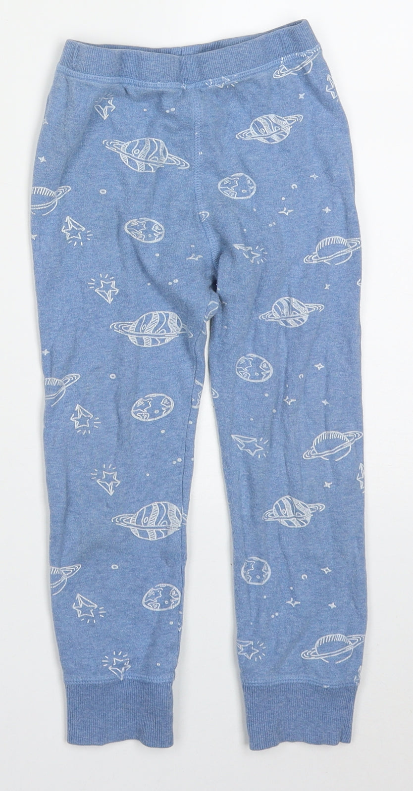 NEXT Boys Blue  Cotton Sweatpants Trousers Size 4-5 Years  Regular  - Planet Space Print Pyjama Pants