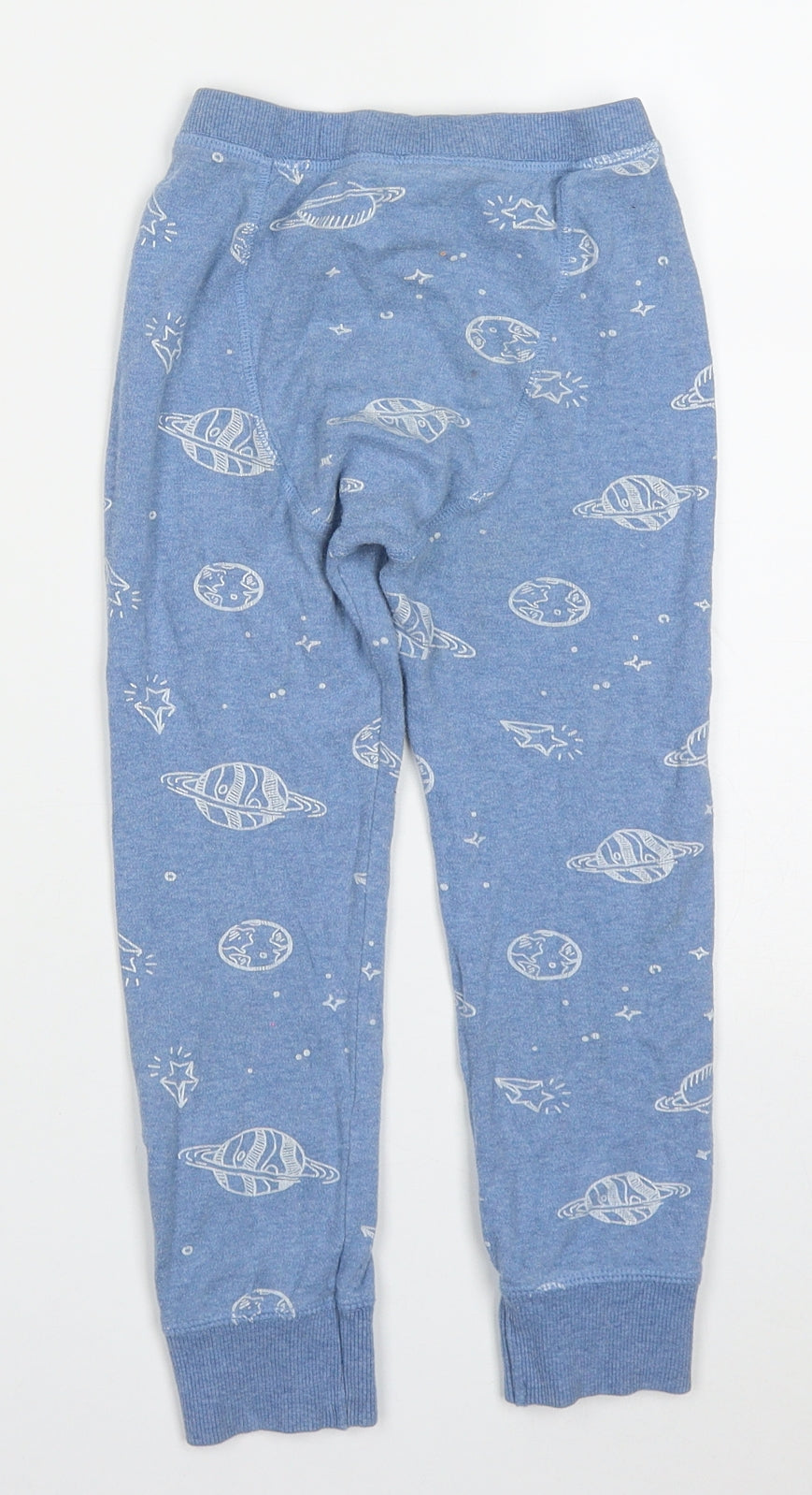NEXT Boys Blue  Cotton Sweatpants Trousers Size 4-5 Years  Regular  - Planet Space Print Pyjama Pants