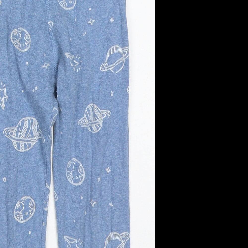 NEXT Boys Blue  Cotton Sweatpants Trousers Size 4-5 Years  Regular  - Planet Space Print Pyjama Pants