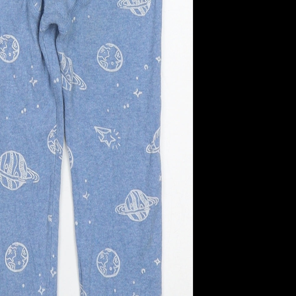 NEXT Boys Blue  Cotton Sweatpants Trousers Size 4-5 Years  Regular  - Planet Space Print Pyjama Pants