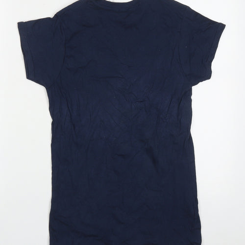 Gildan Womens Blue  Cotton Basic T-Shirt Size M Crew Neck - Christmas is Coming