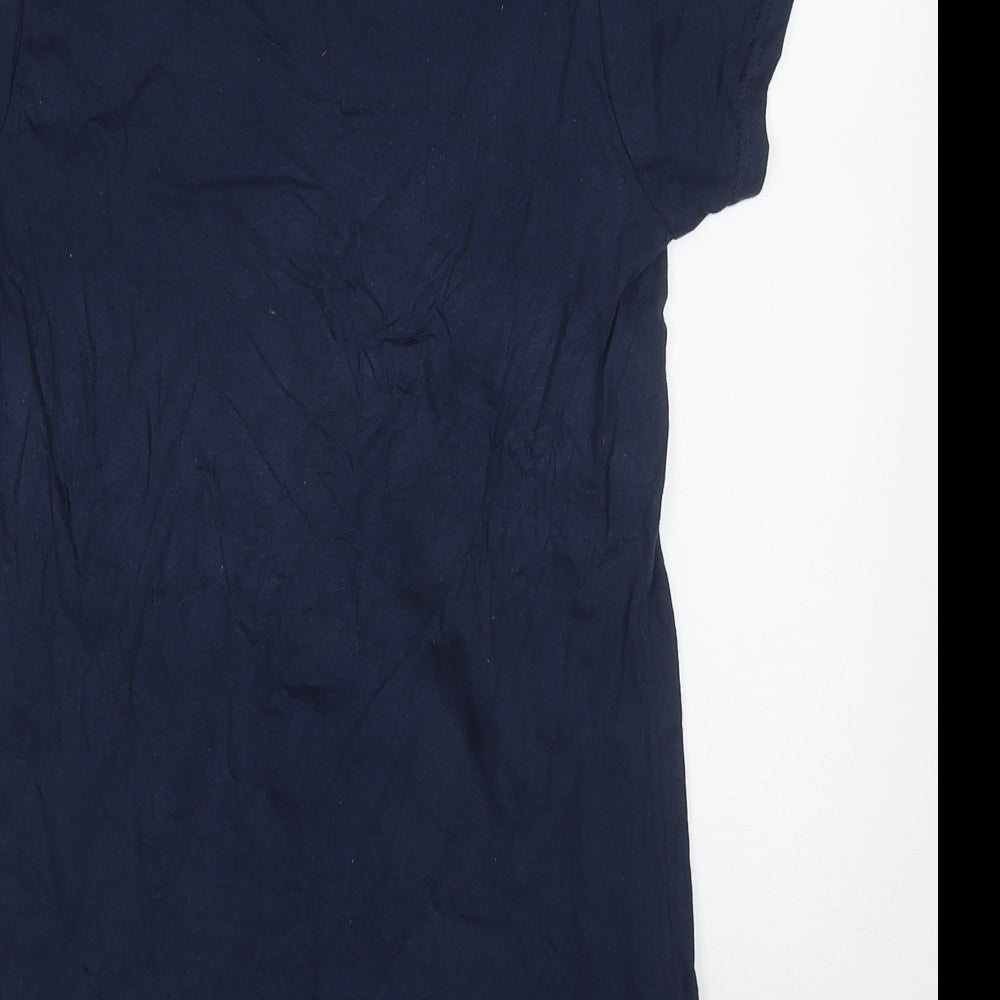 Gildan Womens Blue  Cotton Basic T-Shirt Size M Crew Neck - Christmas is Coming