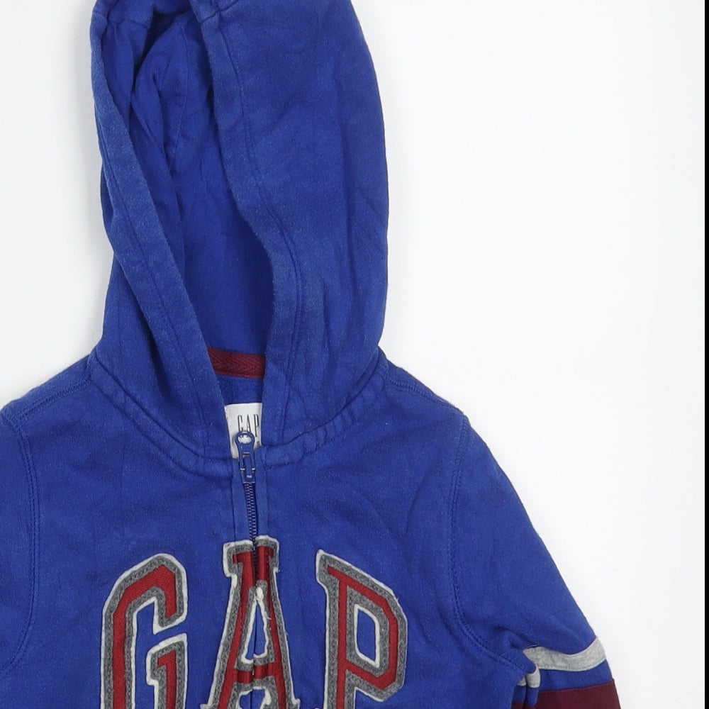 Gap Boys Blue  Cotton Full Zip Hoodie Size 4-5 Years  Zip