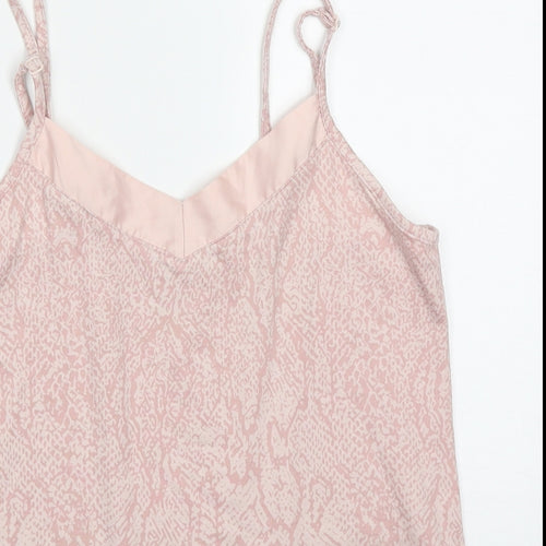 Primark Womens Pink Animal Print Polyester Cami Pyjama Top Size 6