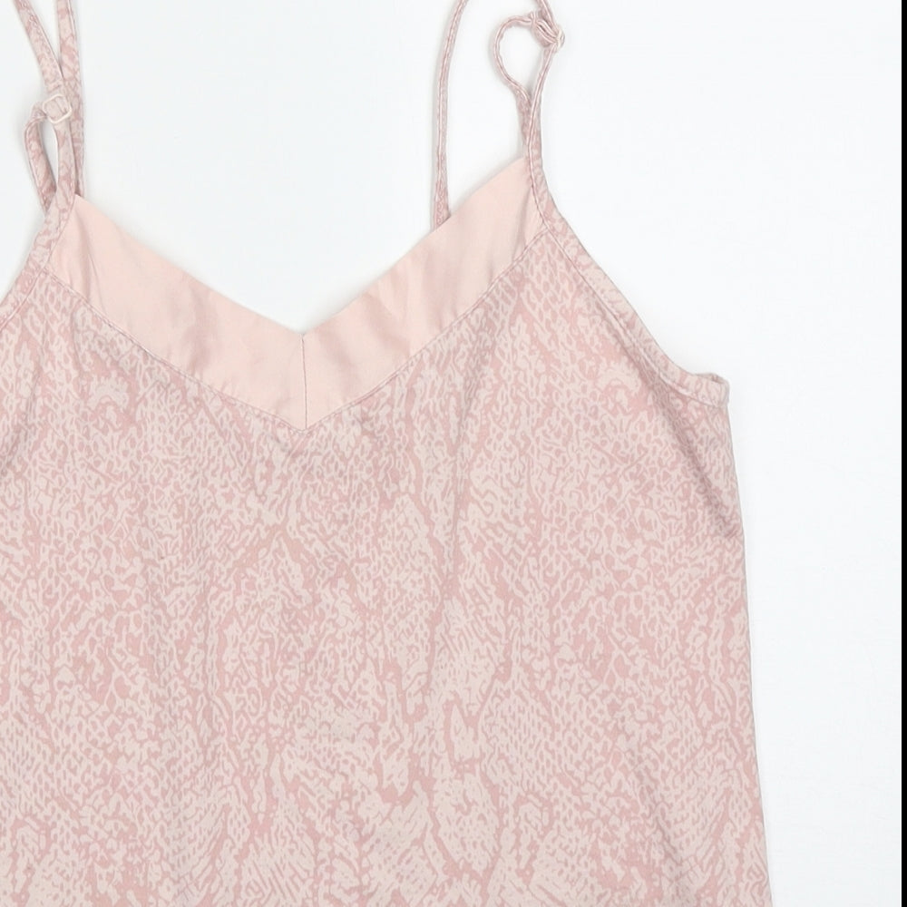 Primark Womens Pink Animal Print Polyester Cami Pyjama Top Size 6