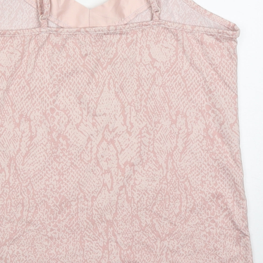 Primark Womens Pink Animal Print Polyester Cami Pyjama Top Size 6