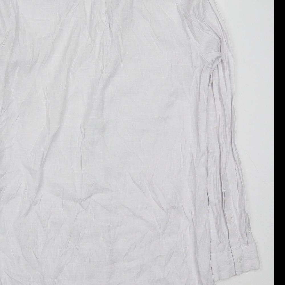 Viz A Viz Womens White  Polyester Basic Button-Up Size S Collared