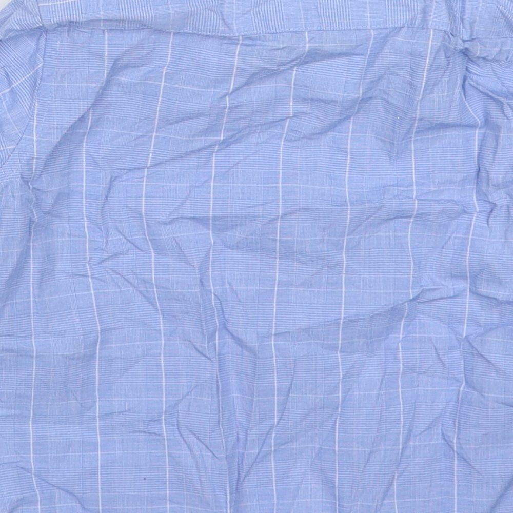 NEXT Boys Blue Check Cotton Basic Button-Up Size 3 Years Collared Button