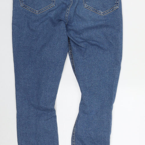 Topshop Womens Blue  Cotton Skinny Jeans Size 28 in L26 in Regular Button