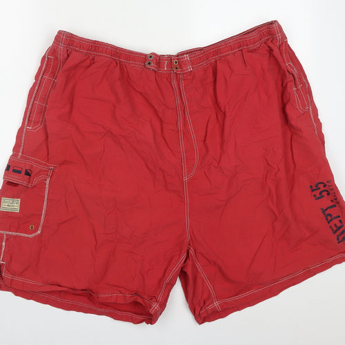 Preworn Mens Red  Cotton Athletic Shorts Size 44 L8 in Regular Drawstring