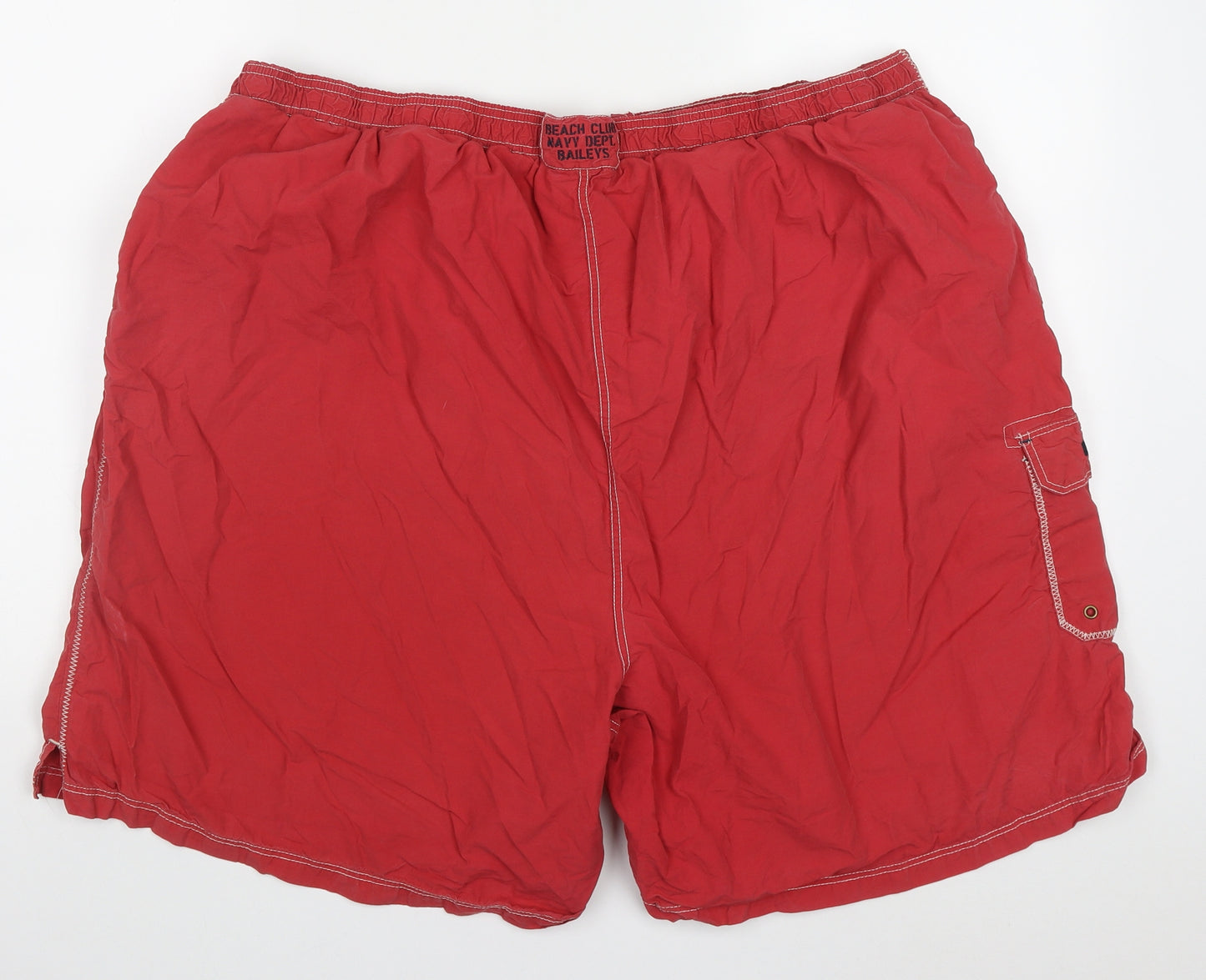 Preworn Mens Red  Cotton Athletic Shorts Size 44 L8 in Regular Drawstring