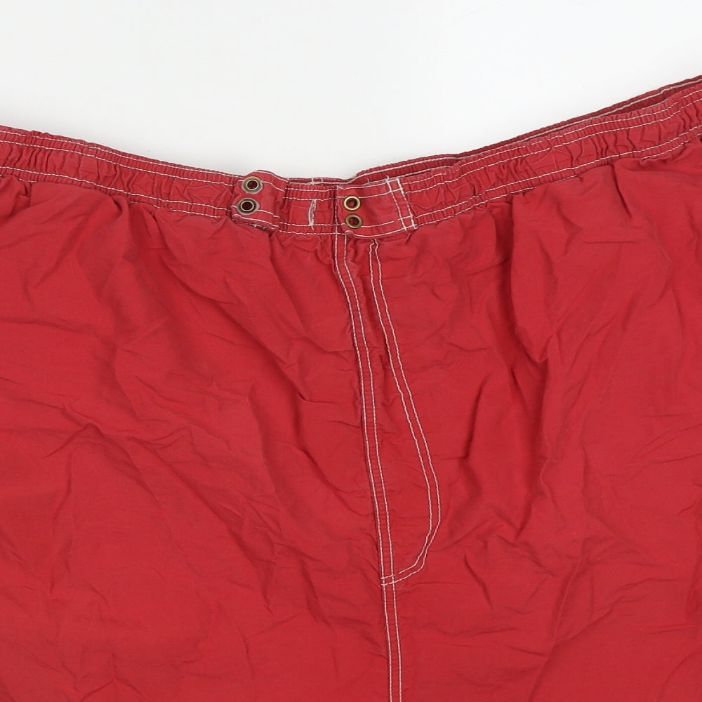 Preworn Mens Red  Cotton Athletic Shorts Size 44 L8 in Regular Drawstring