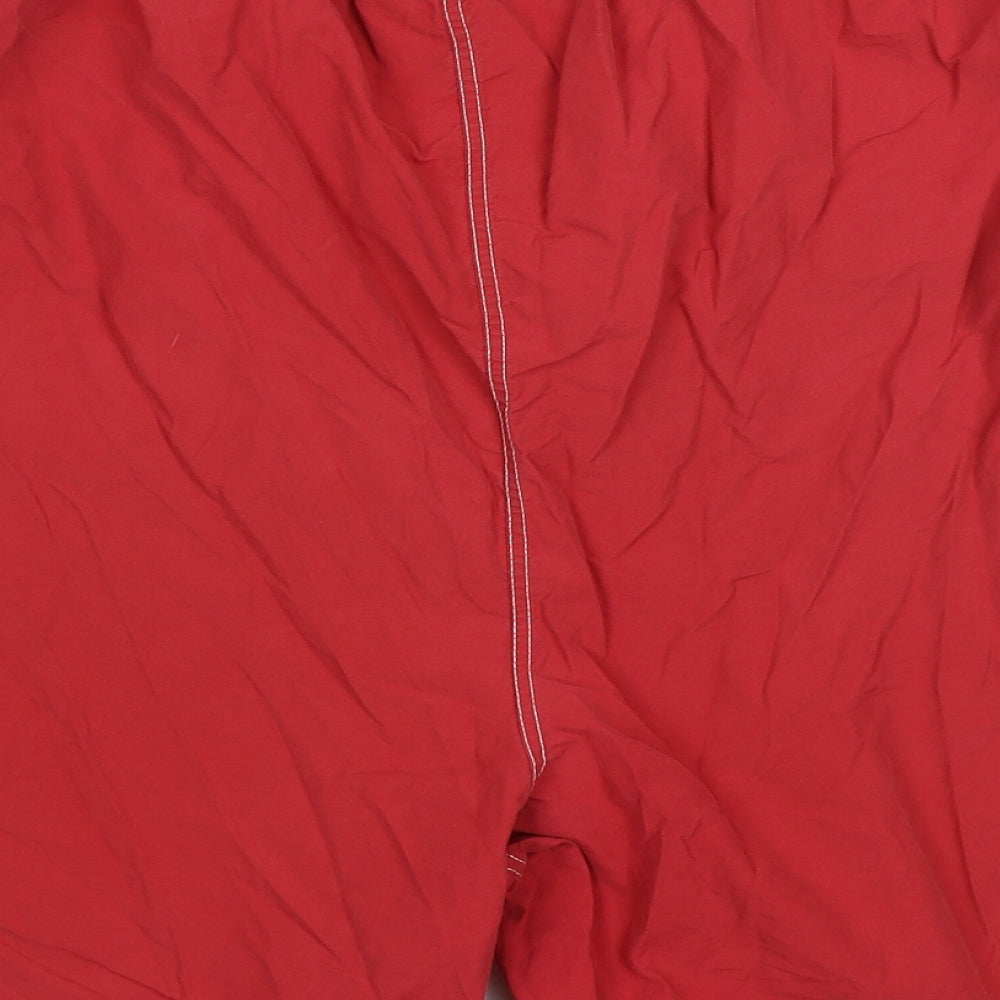 Preworn Mens Red  Cotton Athletic Shorts Size 44 L8 in Regular Drawstring