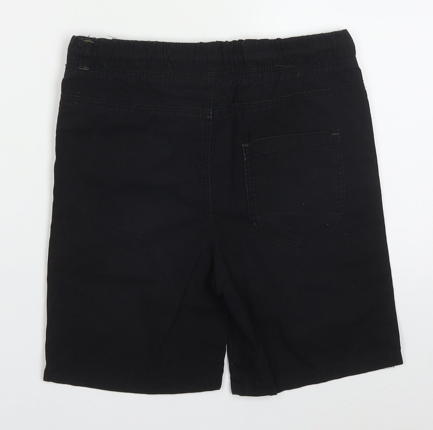 Denim Co Boys Black  Cotton Bermuda Shorts Size 9-10 Years  Regular Drawstring