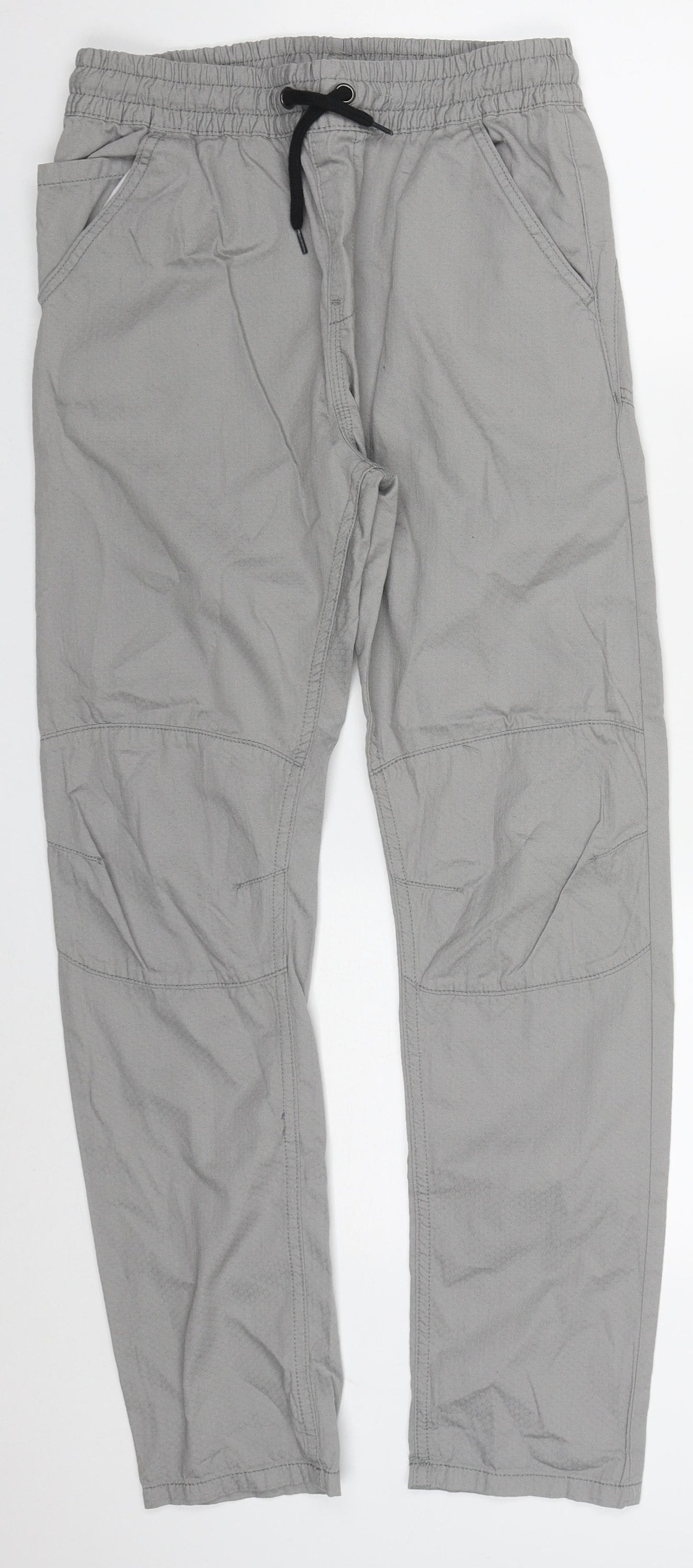 F&F Boys Grey  Cotton Carpenter Trousers Size 12-13 Years  Regular Drawstring